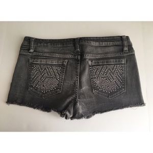 Forever 21 Grey Denim Studded Shorts